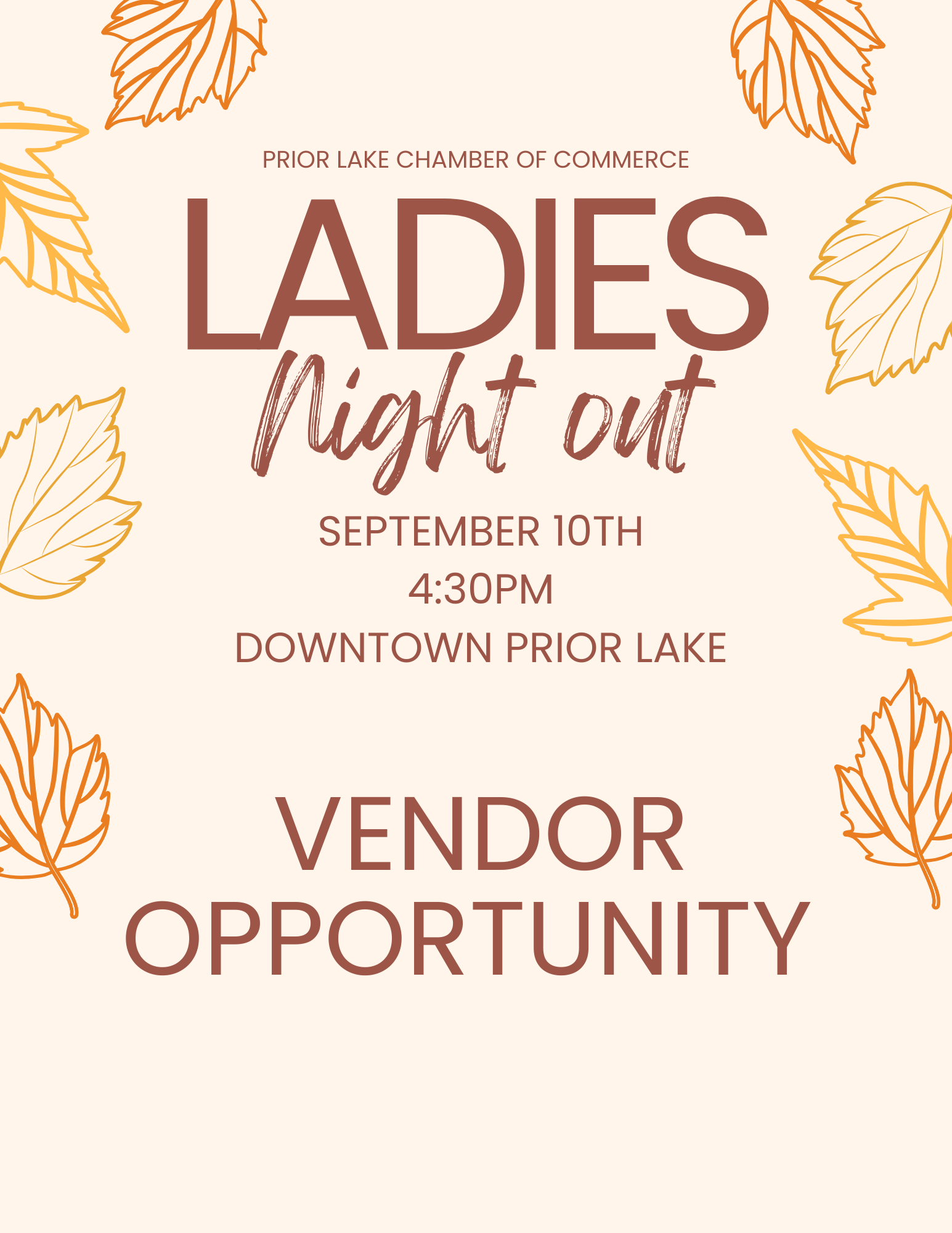 Prior Lake Ladies Night Out Flyer