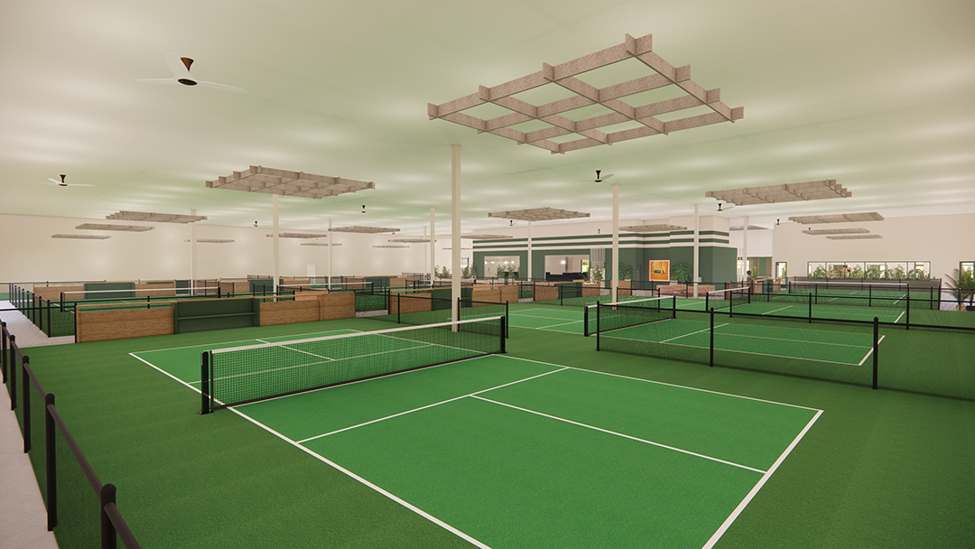 Rendering of Chip’s Pickleball Club, scheduled to open in May in Eagan.