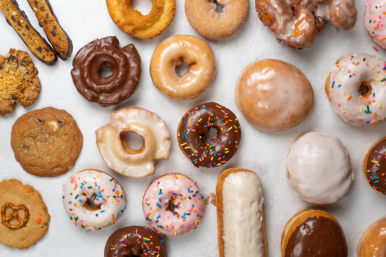 An assortment of Donut Star donuts and confections.