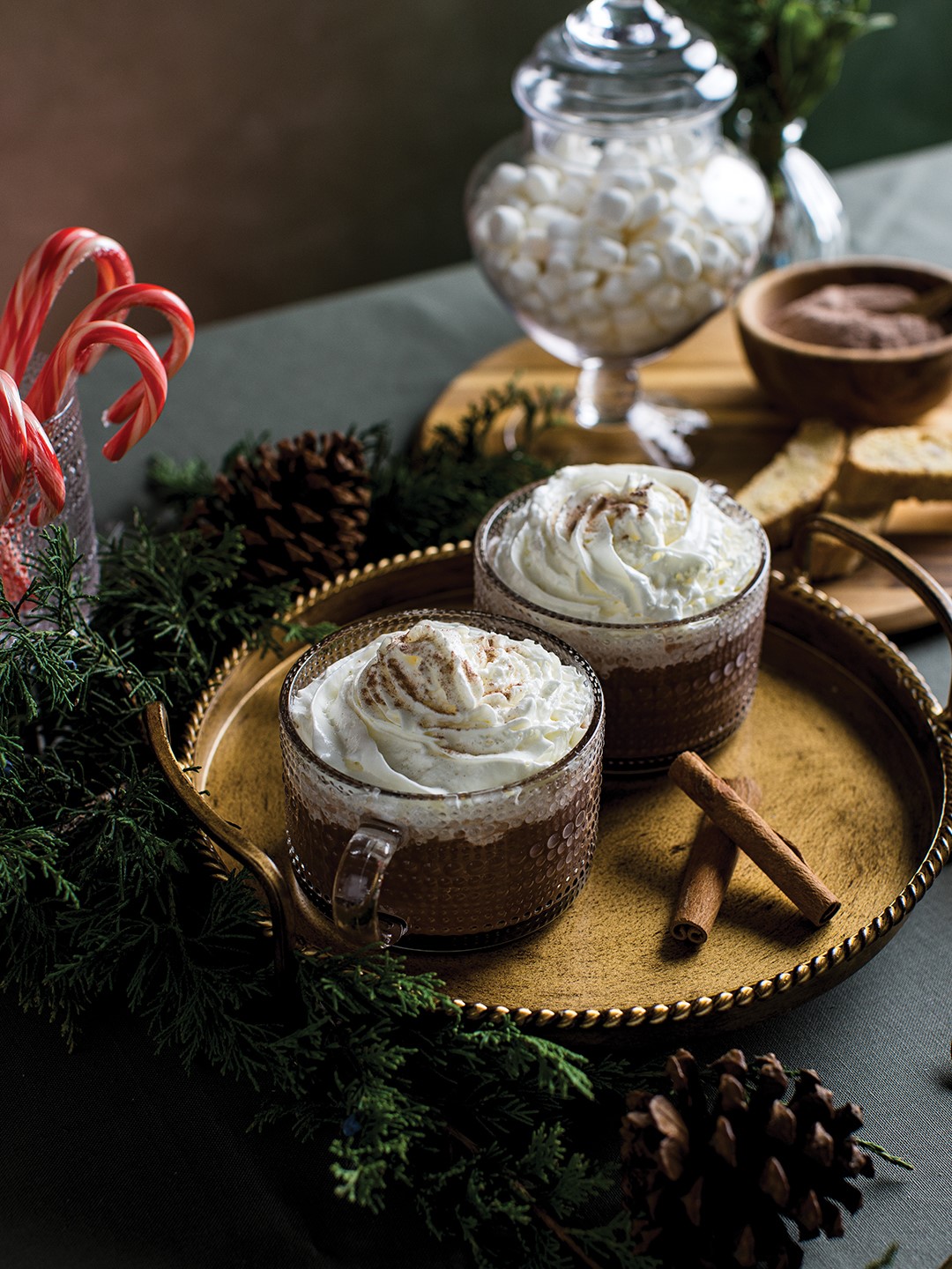 A hot chocolate bar delights guests of all ages.