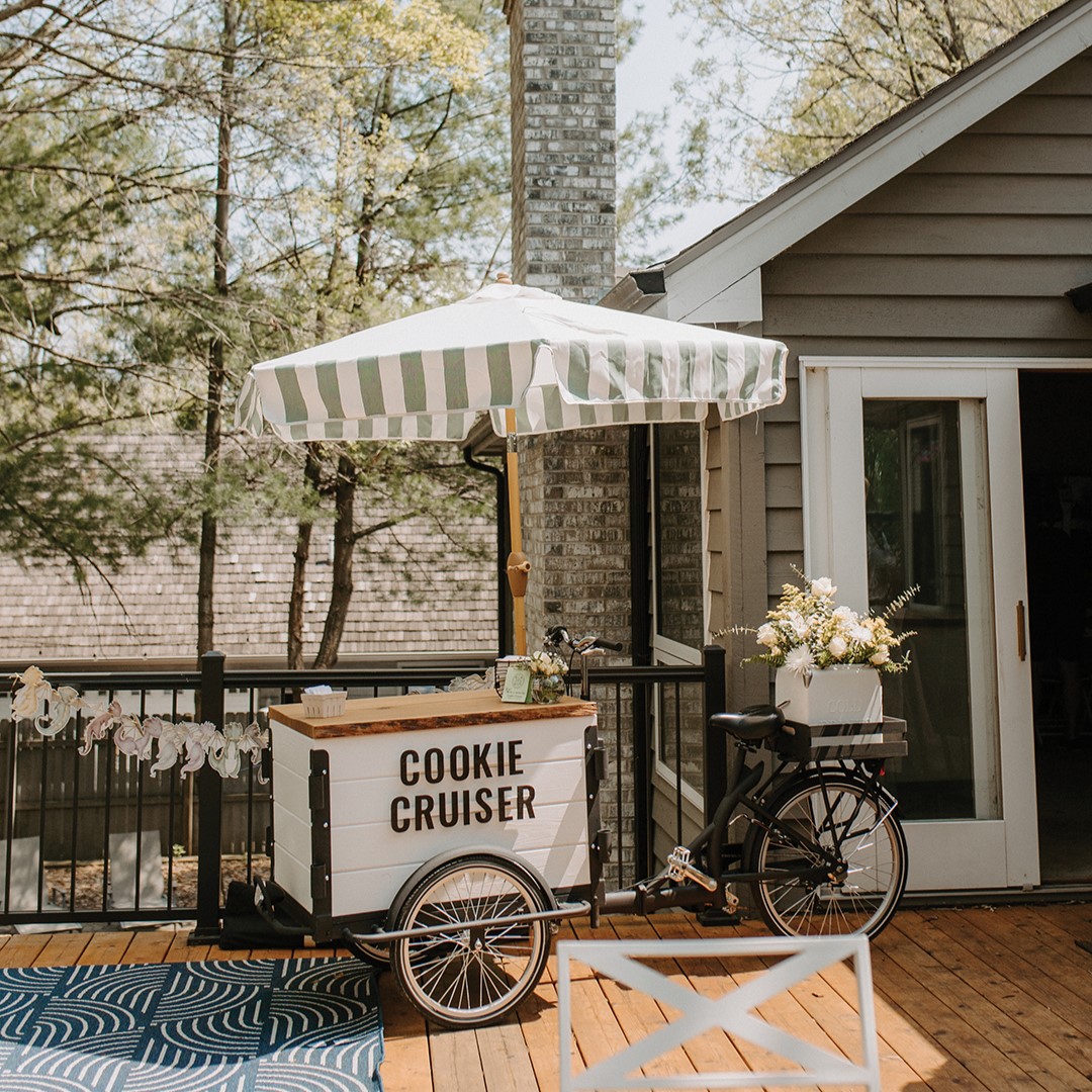 The Cookie Cruiser serves homemade cookies with Minnesota Dairy Lab ice cream from a charming bicycle cart.