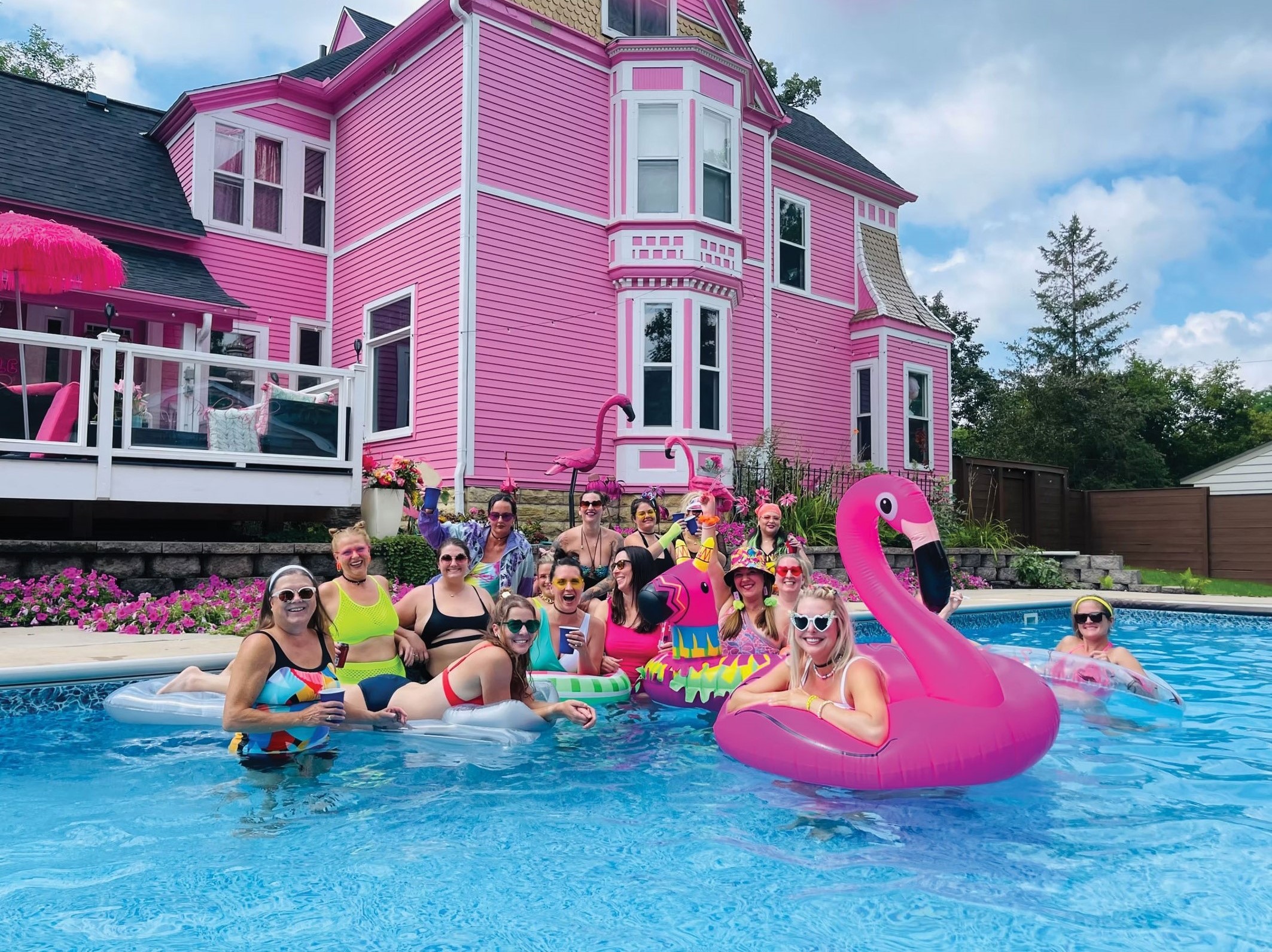 While the Pink Castle in Hudson, Wisconsin, has Victorian roots, it certainly vibes 4,400 square feet of modern-day fun.
