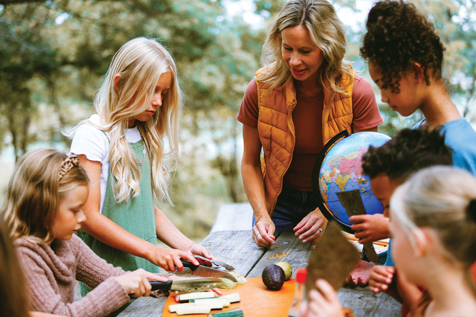 Sarah Lang teaches children how to make and appreciate new foods by introducing them to ingredients and showing them how to safely use real tools.