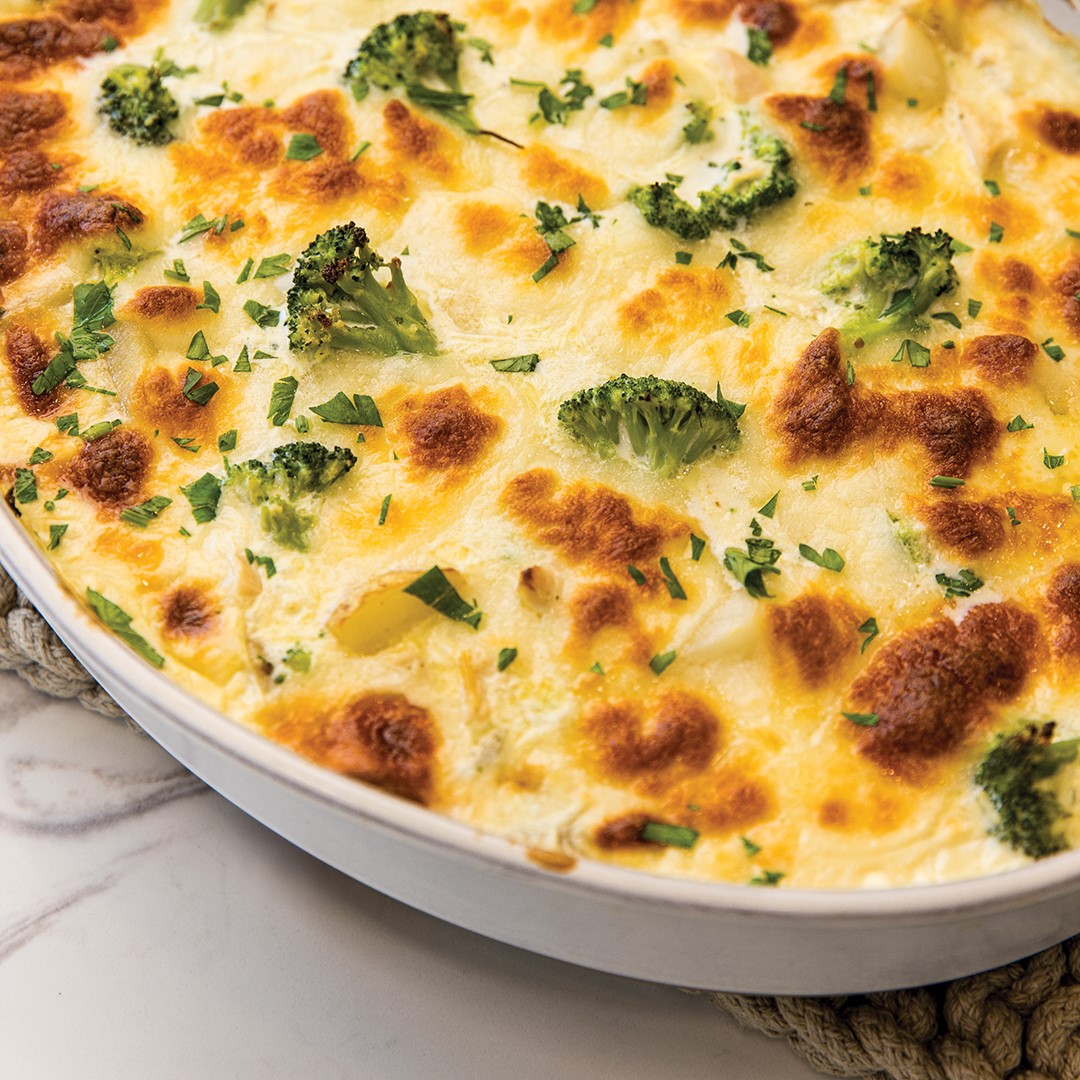 Cheese Curd Crusted Chicken Ranch Bake