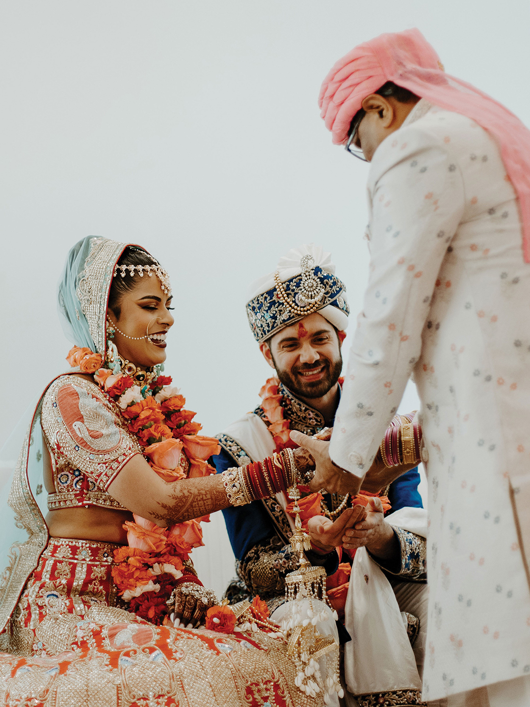 Aarushi Sarkari and Shane Will married in a Hindu ceremony (pictured) and a Christian ceremony during their week-long wedding celebration.