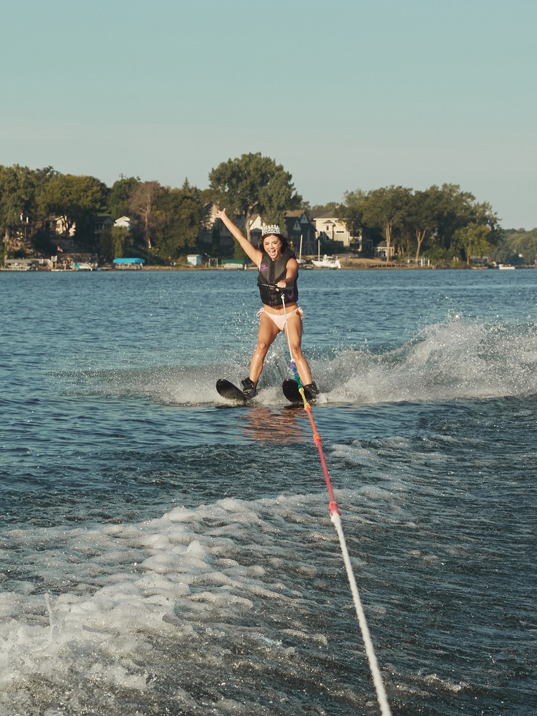 Miss Minnesota USA Megan Rivera likes to relax by boating and waterskiing on Prior Lake, and last summer she decided to bring her crown along for the ride.